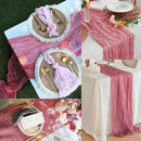 12 Pack Dusty Rose 10FT Cheesecloth Table Runner 20 x 120 Inch Long Rustic Gauze Fabric Cheese Cloth Table Runner for Wedding Bridal Baby Shower Table Decorations Boho Sheer Birthday Party Table Decor by CozyNest Decor