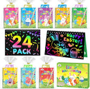 ZMLM Rainbow Scratch Party Favors Kids: Birthday Gifts Toy Bulk Scratch Art Notebook 24 Pack Birthday Goodie Bags Stuffers Girls Boys Art Craft Pad Classroom Prizes School Teacher Supplies (Easter) by TinyTreasures Baby Boutique