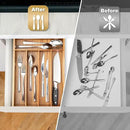 Silverware Organizer Kitchen Drawer Organizer Utensil Organizer Acacia Silverware Holder Cutlery Organizer in Drawer Flatware Organizer Tray(5 slots, Acacia by CozyNest Decor