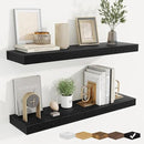 fuqing Floating Shelves for Wall, Bathroom Shelf Wall Mounted for Storage, Shelves with Invisible Bracket for Bedroom, Kitchen, Living Room, Farmhouse Small Book Shelf, 30 Inch Set of 2, Black by CozyNest Decor