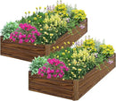 SnugNiture 2 Pcs 8x4x1FT Raised Garden Bed Galvanized Planter Garden Boxes Outdoor, Deep Root Planter Raised Bed for Vegetables Flowers Herbs,Brown by GreenHaven Gardens