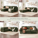mopio Oversized Modular Sectional Sofa with Fully Removable Covers and Storage, Convertible U, L-Shaped and Sleeper Sectional, Modern Couches with Ottoman Chaise (Olive Green Velvet, 5 Seats, U) by CozyNest Decor