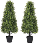 3ft Artificial Boxwood Topiary Trees (Set of 2) - UV Resistant Faux Plants Outdoor, Realistic 36" Fake Cone Bushes and Shrubs for Front Porch, Planter, Patio - Low Maintenance & Evergreen by GreenHaven Gardens