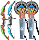 TEMI Bow and Arrow Set for Kids - Archery Toy Set - LED Light Up with Suction Cup Arrows, Target & Quiver, Indoor and Outdoor Toys for Children Boys Girls by GreenHaven Gardens