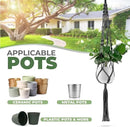 Sorbus Macrame Plant Hanger (8 Pack) Indoor Outdoor Hanging Plant Pots Cotton Rope, Elegant for Home, Patio, Garden (Black) by GreenHaven Gardens