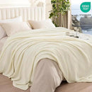 PHF Cooling Waffle Blanket King Size, Lightweight 60% Rayon Derived from Bamboo & 40& Cotton Breathable Blanket for Hot Sleepers, Soft and Luxury for Bed Couch and Sofa, 104"x90", Ivory by CozyNest Decor