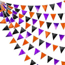 Black Orange Purple Halloween Party Decorations Metallic Fabric Triangle Pennant Banner Flag Bunting Garland for Birthday Baby Shower Bachelorette Trick or Treat Halloween Holiday Party Supplies by GreenHaven Gardens