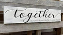 Farmhouse Bedroom Wall Art, Together is Our Favorite Place to Be,Rustic Wood Wall Hanging Quotes Master Bedroom Signs Family Plaque Home Decor for Wedding Decorations (Together) 4x16 Inch by CozyNest Decor