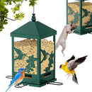 Squirrel Proof Bird Feeders for Outdoors, 6LBS Extra Large Capacity Hanging Metal Bird Feeder with Weight-Activated Perches, Wild Bird Feeders for Outside Finch, Cardinal, Blue Jay by GreenHaven Gardens