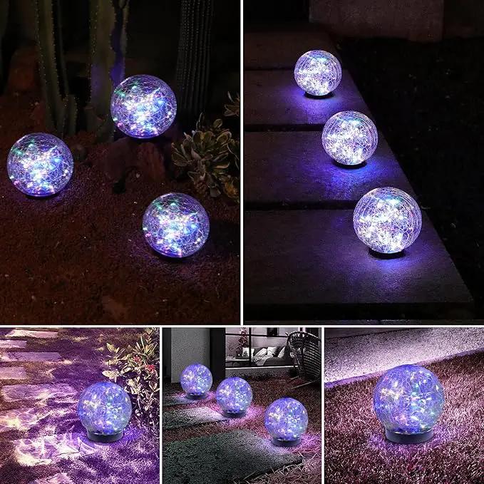 Solar Globe Lights Outdoor Waterproof-Solar Balls-Solar Garden Lights-Solar Orbs for Outside 4 Pack Cracked Glass Ball for Lawn Patio Yard Backyard Decorations, DS-XBQ-1-1-1, photo 7 of 7