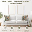 Charlotte Home Furnishings Decorative Tapestry Pillow Cover 19x19 in, Green Pheasant Couch Throw Pillow Cover, French Country Square Cushion Cases for Bed Room Home Decor, Soft Cotton Jacquard Woven by CozyNest Decor