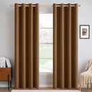 MIULEE 100% Blackout Linen Curtains for Bedroom Thermal Insulated Brown Grommet Room Darkening Curtains & Drapes Fall Decor for Living Room Nursery 52 x 96 Inch (2 Panels) by TinyTreasures Baby Boutique