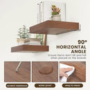 Deep Floating Shelves for Wall | 16 Inch Wide x 12 Inch Deep Floating Shelves Set of 2 | Rustic Walnut Wide Wall Shelves | Bookshelf Laundry Shelf TV Shelf by CozyNest Decor