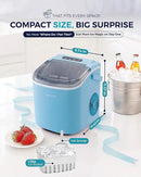EUHOMY Countertop Ice Maker Machine with Handle, 26lbs Per Day, 9 Ice Cubes Ready in 6 Mins, Auto-Cleaning Portable Ice Maker with Basket and Scoop, for Home/Kitchen/Camping/RV (Blue) by CozyNest Decor