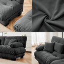 Modular Sectional Sofa Cloud Couch 3-Seater Deep Seat Sofa Couch, Oversized Couch Bed Sectional Couch with Round Bolster Armrests 5 Pillows, Modern Sofa Chair Comfy Couch(Gray) by CozyNest Decor