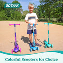 Gotrax KS1 Kids Kick Scooter, LED Lighted Wheels and 3 Adjustable Height Handlebars, Lean-to-Steer & Widen Anti-Slip Deck, 3 Wheel Scooter for Boys & Girls Ages 2-8 and up to 110 Lbs by TinyTreasures Baby Boutique