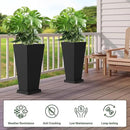 Tall Metal Planter 26" H - 2 Pack, Tall Planters with Removable Insert Shelve & Saucer Trays, Metal Outdoor Planters for Porch, Garden, Patio, Yard(Black) by CozyNest Decor