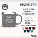 DISCOUNT PROMOS Custom Ceramic Campfire Coffee Mugs 13 oz. Set of 50, Personalized Bulk Pack - Perfect for Tea, Espresso, Cappuccino, Hot Cocoa - Grey by TinyTreasures Baby Boutique