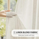 FMFUNCTEX Linen Sheer Sliding Door Curtains for Bedroom, Beige Curtains 108 Inches Long Window Curtain Drapes for Living Room, Natural Patio Glass Door Extra 100 Wide Curtain, Grommet Top 1 Panel by CozyNest Decor