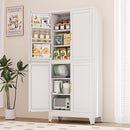 75" H Metal Storage Cabinet, Pantry with 6 Door Shelves and 4 Adjustable Shelves, Leveling Foot for Kitchen, Living Room and Dinning Room, White by CozyNest Decor