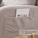 Rocking Chair Nursery, Sherpa Nursing Rocking Chairs, Upholstered Nursery Glider Rocker for Mom Nursery Morden Accent Rocking Chair Pillow for Living Room,Bedroom,Teddy Light Grey by TinyTreasures Baby Boutique
