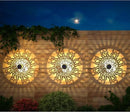 2 Pack Solar Fence Lights Metal Solar Powered Outdoor Wall Deck Lights Sun Moon Theme Waterproof Fence Light for Garden Post Patio Backyard Yard Decor (Face, 2 Pack) by CozyNest Decor