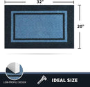 PURRUGS Dirt Trapping Door Mat 20" x 32", Non-Slip/Skid Machine Washable Entryway Rug, Shoes Scraper, Area Rug, Super Absorbent Welcome Mat for Muddy Wet Shoes and Paws, Light Blue & Navy by CozyNest Decor