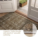 Washable 3x5 Entryway Rug Indoor, Boho Non-Slip Silicone Backing Small Rugs for Kitchen Nursery Office Bedroom, 0.3" Neutral Oriental Throw Carpet with 0.16" Cushioning Pad, Deep Brown/Multi by TinyTreasures Baby Boutique