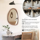 Irregular Wood Frame Boho Mirror - Large Wall Mounted Accent, Asymmetrical, Modern Aesthetic Wall Decor for Bedroom, Entryway, Living Room, Bathroom (Brown) by CozyNest Decor