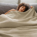 PHF Ultra Soft Waffle Weave Blanket Twin Size 66"x 90"- Washed Lightweight Breathable Cozy Woven Blanket for Bed - Aesthetic Decor for Couch Bedding Sofa Home Car - Khaki by CozyNest Decor
