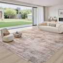 Area Rug for Living Room: 12x15 Washable Neutral Abstract Modern Soft Rugs Non Slip Indoor Floor Stain Resistant Large Carpet for Bedroom Dining Room Office Nursery - Red Brown by TinyTreasures Baby Boutique