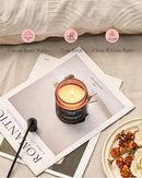 M&SENSE Sandalwood Rose Scented Candle 7.05oz 50 Hours Long Lasting Burn Natural Soy Wax Strong Scented Candle for Home, 2 Wick Home Fragrance Slow Burning Housewarming Gifts for Men Women by CozyNest Decor