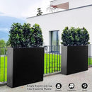 Metal Rectangular Planter, 35.5"x 10"x 28" Black Planter Box for Outdoor, Easy Installation Galvanized Steel Planter with Drainage Holes, Outdoor Planter for Porch/Patio/Garden by GreenHaven Gardens