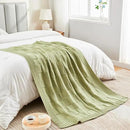 CozeCube Check Knit Throw Blanket, Sage Green Checkered Throw for Couch, Decorative Christmas Soft Cozy Warm Knitted Blanket for Bed Sofa Living Room, 50"X60" by CozyNest Decor