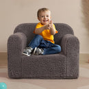 Kids Snuggly-Soft Sherpa Chair, Cuddly Toddler Foam Chair for Boys and Girls, Grey by TinyTreasures Baby Boutique