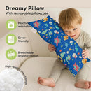 Toddler Pillow with Pillowcase - 10x18 My Little Dreamy Kids Travel Bed Pillows for Sleeping, Organic Cotton Small Pillowcase, Soft & Breathable, Machine Washable, Toddlers 2-5 Years Old (DinoWorld) by TinyTreasures Baby Boutique