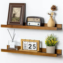 Picture Ledge Wall Shelves 24 inch Width Set of 2, Solid Pine Wood Rustic Floating Ledge Shelves for Wall for Kids' Room Bedroom Kitchen Bathroom Living Room Nursery Display Wall Decor, Walnut by TinyTreasures Baby Boutique