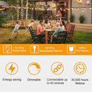 ZOTOYI Outdoor String Lights 25FT, Waterproof IP65 Patio Lights with 13 Shatterproof ST38 LED Bulbs, Outside Hanging Light Dimmable for Backyard, Bistro, Cafe, Garden 2700K Warm White by GreenHaven Gardens