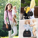 Breastmilk Cooler Bag with Ice Pack Fits 6 Baby Bottles up to 9 Ounce, Wearable Breast Pumps Cooler Bag for Nursing Mom Daycare, Work, Travel- Black by TinyTreasures Baby Boutique