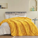 GONAAP Fuzzy Faux Fur Throw Blanket Mustard Yellow Super Soft Cozy Plush Fuzzy Shaggy Blanket for Couch Sofa Bed (Mustard Yellow, Throw(50"x60")) by CozyNest Decor