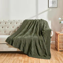 CozeCube Check Knit Throw Blanket, Olive Green Checkered Throw for Couch, Decorative Christmas Soft Cozy Warm Knitted Blanket for Bed Sofa Living Room, 60"X80" by CozyNest Decor