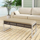Tangkulka Outdoor Ottoman, Patio Rattan Heavy Duty Wicker Footrest with Soft Cushion & Metal Frame, Extra Seating, for Porch, Backyard, Lawn and Poolside (2) by CozyNest Decor