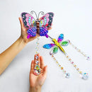 YU FENG Set 2 Suncatchers with Crystals,Stained Glass Butterfly Dragonfly Sun Catchers Window Garden Hanging Decoration Ornament,Prism Rainbow Maker Pendant by GreenHaven Gardens
