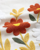 Throw Pillow Cover with Sunflower Embroidery – 18x18 inch Handmade Punch Needle Cushion – 100% Cotton Decorative Pillow for Couch, Bed or Living Room – Boho Floral Home Decor by CozyNest Decor