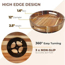 Lazy Susan for Table top 12 inch Wooden Large Lazy Susan Turntable Tray Organizer for Cabinet, Dining Table Centerpiece, Pantry, Kitchen Spice Cabinet Countertop Organizer, 100% Acacia Wood by CozyNest Decor
