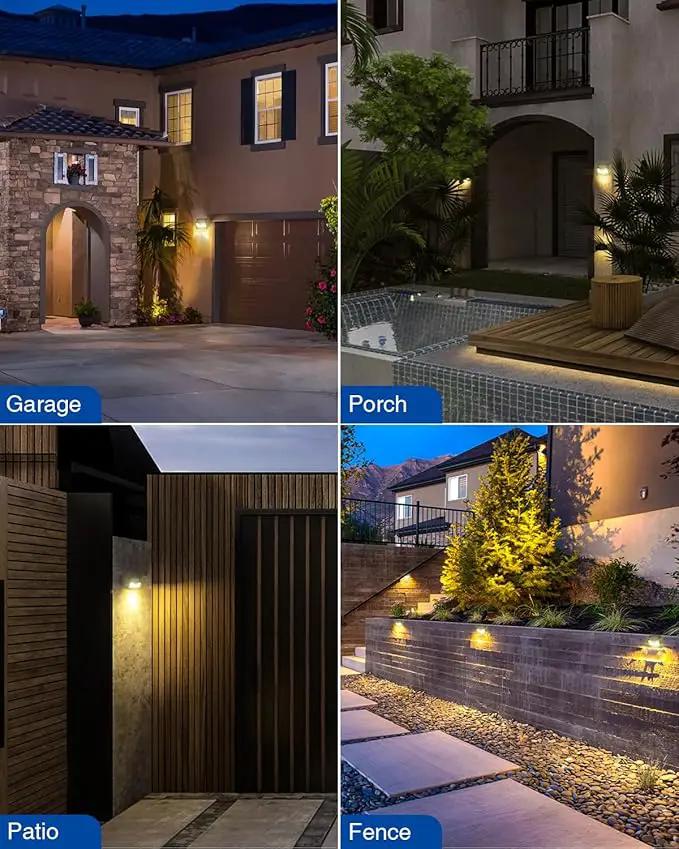 Peasur Solar Lights Outdoor Waterproof [8 Pack/140LED], Warm White Motion Sensor Light Ultra-Bright, 3 Modes Solar Fence Security Lighting for Wall Garden Yard Garage Patio, photo 7 of 8