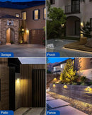 Peasur LED Solar Lights Outdoor Motion Sensor, 2 Packs Waterproof Solar Power Fence Security Lighting, 3 Mode Yard Deck Lamp for Wall Stairs Home Outside Warm White by GreenHaven Gardens