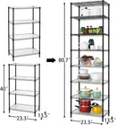 Finnhomy 8-Tier Wire Shelving Unit Adjustable Steel Wire Rack Shelving, 80.7 Inches Height 8 Shelves Metal Storage Rack, Pantry Shelves for Storage with PE mat, NSF Certified, Black by GreenHaven Gardens
