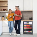 Newair 24" Beverage Refrigerator 177 Can Capacity, Black Stainless Steel Mini Fridge with Built-in Cooler and Glass Door, Cool your Soda, Beer, and Beverages to 37F by CozyNest Decor