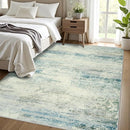 5x7 Area Rugs for Lliving Room Bedroom, Abstract Washable Rugs with Non-Slip Backing, Stain Resistant Thin Carpet for Dorm Dining Room Table Nursery Indoor Home Office-Blue/Gray by TinyTreasures Baby Boutique
